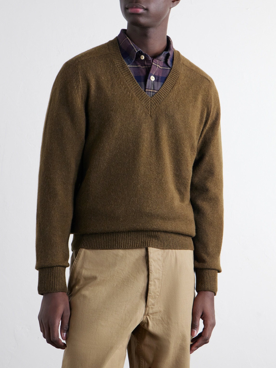 Drake's - Wool and Alpaca-Blend Sweater - Green