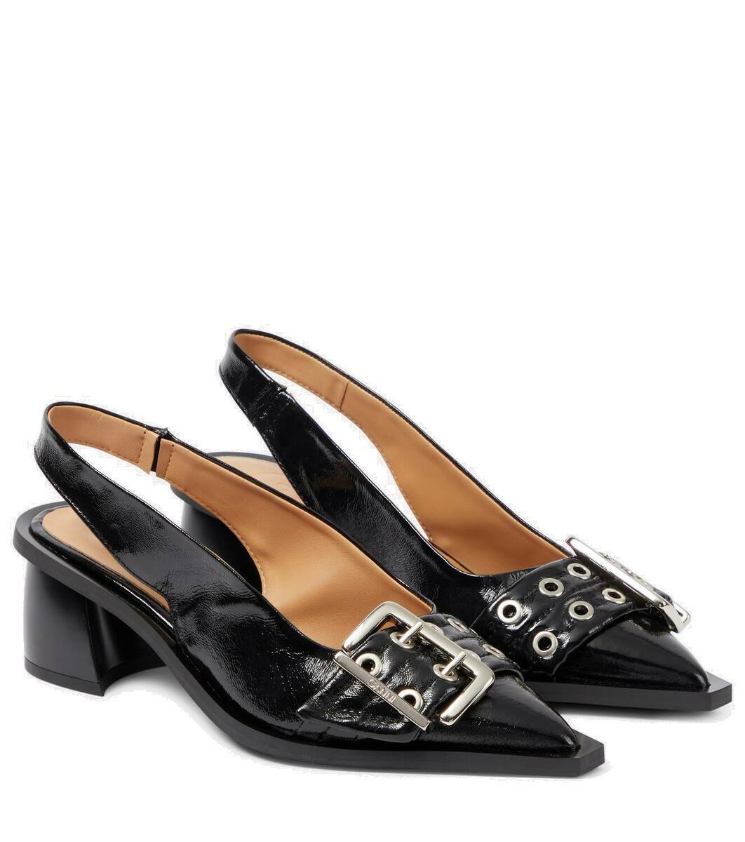 Ganni Faux leather slingback pumps GANNI