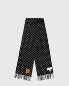 Ganni Double Face Wool Knit Scarf Black Women