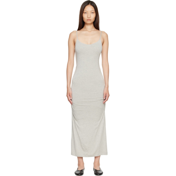 Photo: TOTEME Gray Draped Slip Midi Dress
