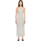 TOTEME Gray Draped Slip Midi Dress