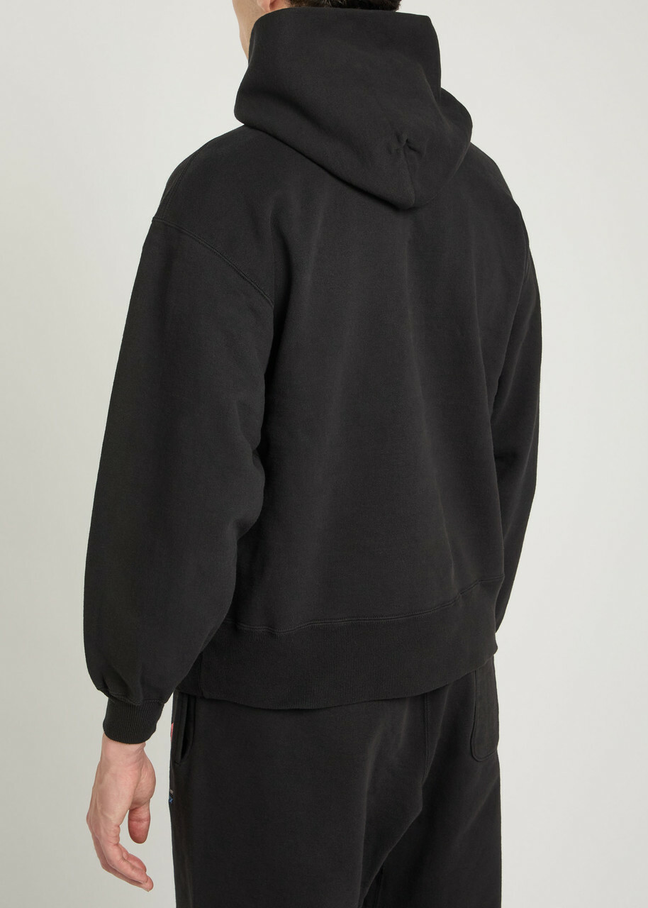 Saint Mxxxxxx Logo-print Hooded Cotton Sweatshirt Black