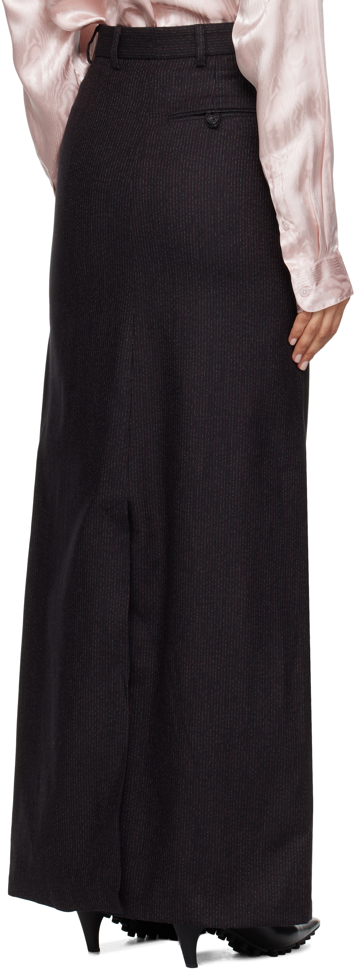Martine Rose Black Tailored High Waisted Maxi Skirt