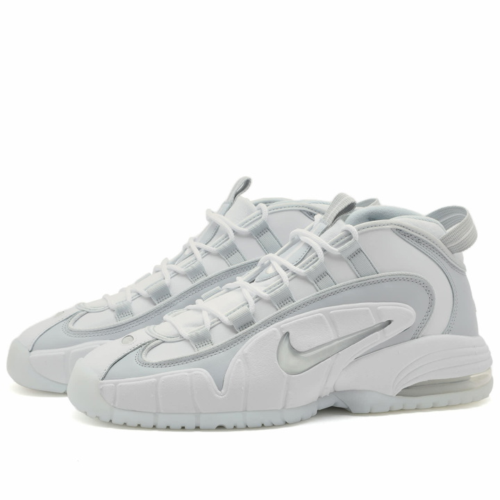 Photo: Nike Men's Air Max Penny Sneakers in White/Pure Platinum