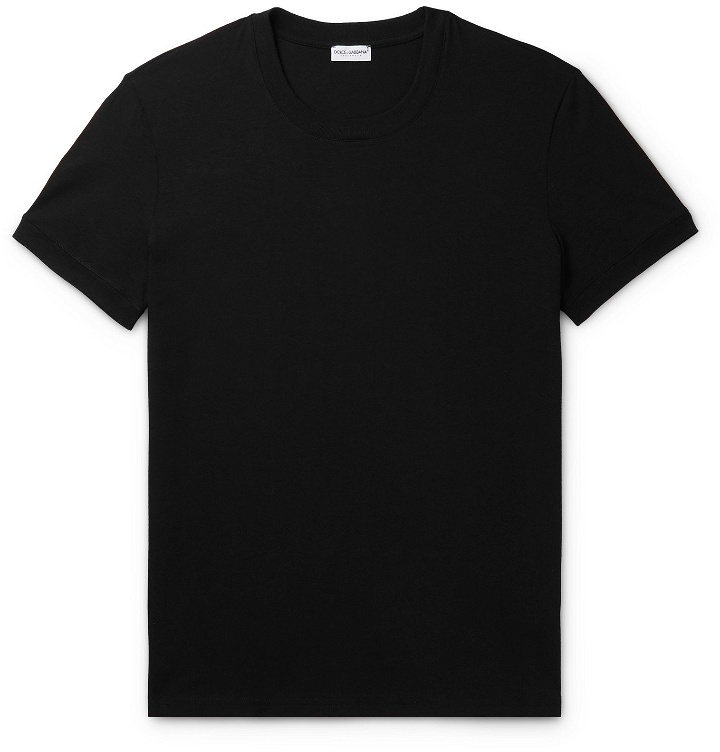 Photo: Dolce & Gabbana - Stretch-Cotton Jersey T-Shirt - Black