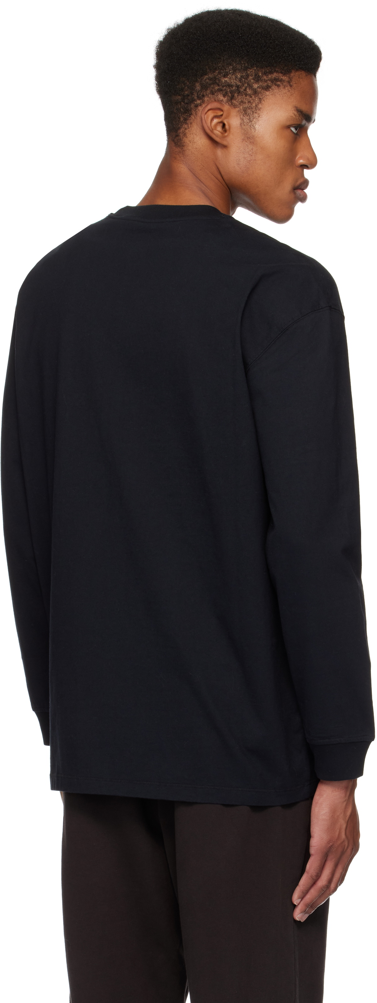 SKIMS Black Heavyweight Cotton Relaxed Long Sleeve T-shirt