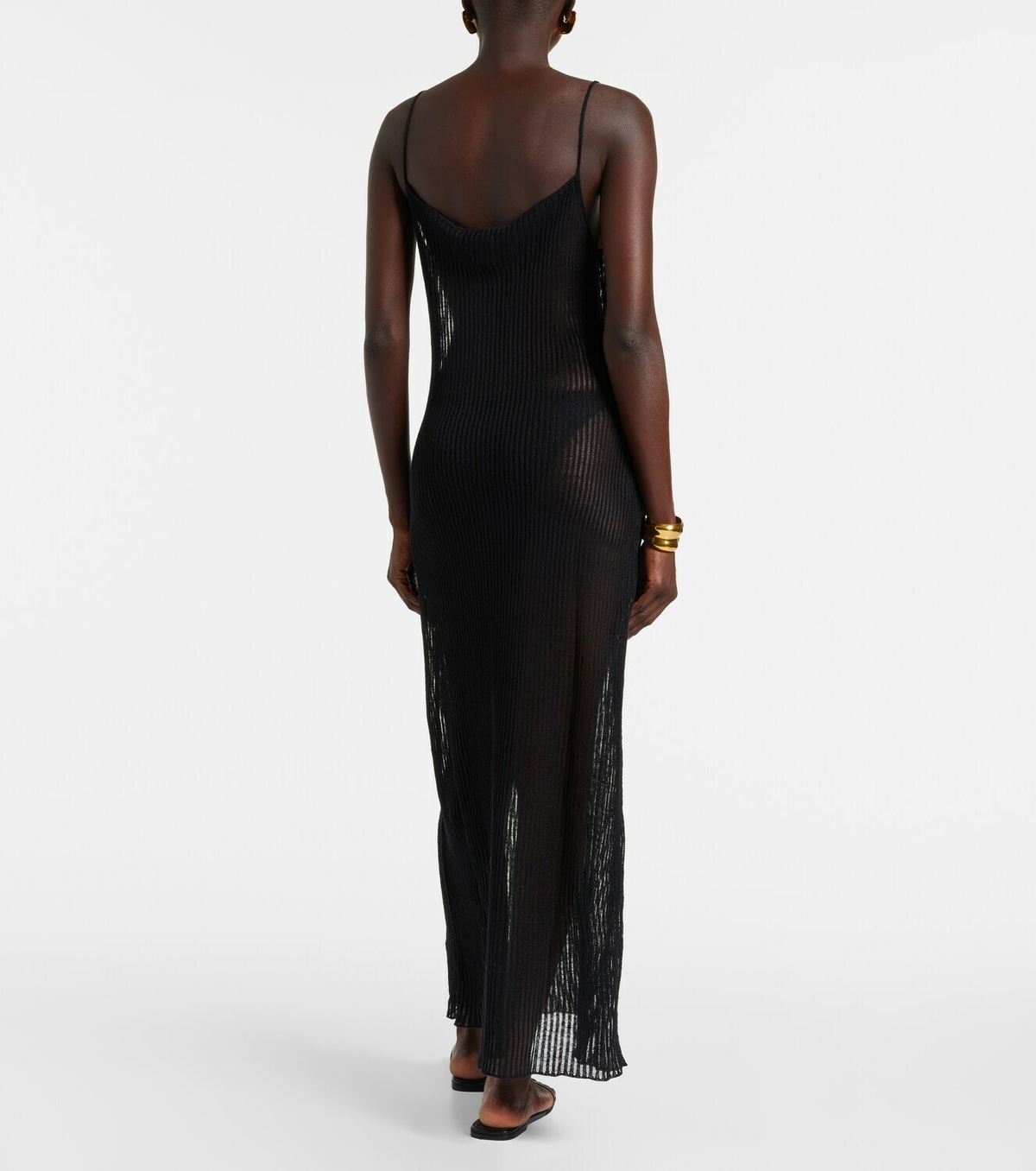 The Frankie Shop Sienna semi-sheer linen maxi dress