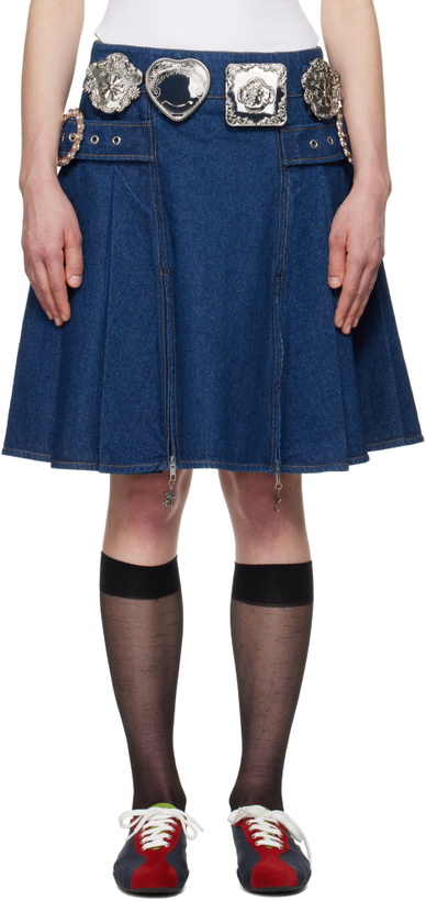 Photo: Chopova Lowena Navy Biggity Denim Miniskirt