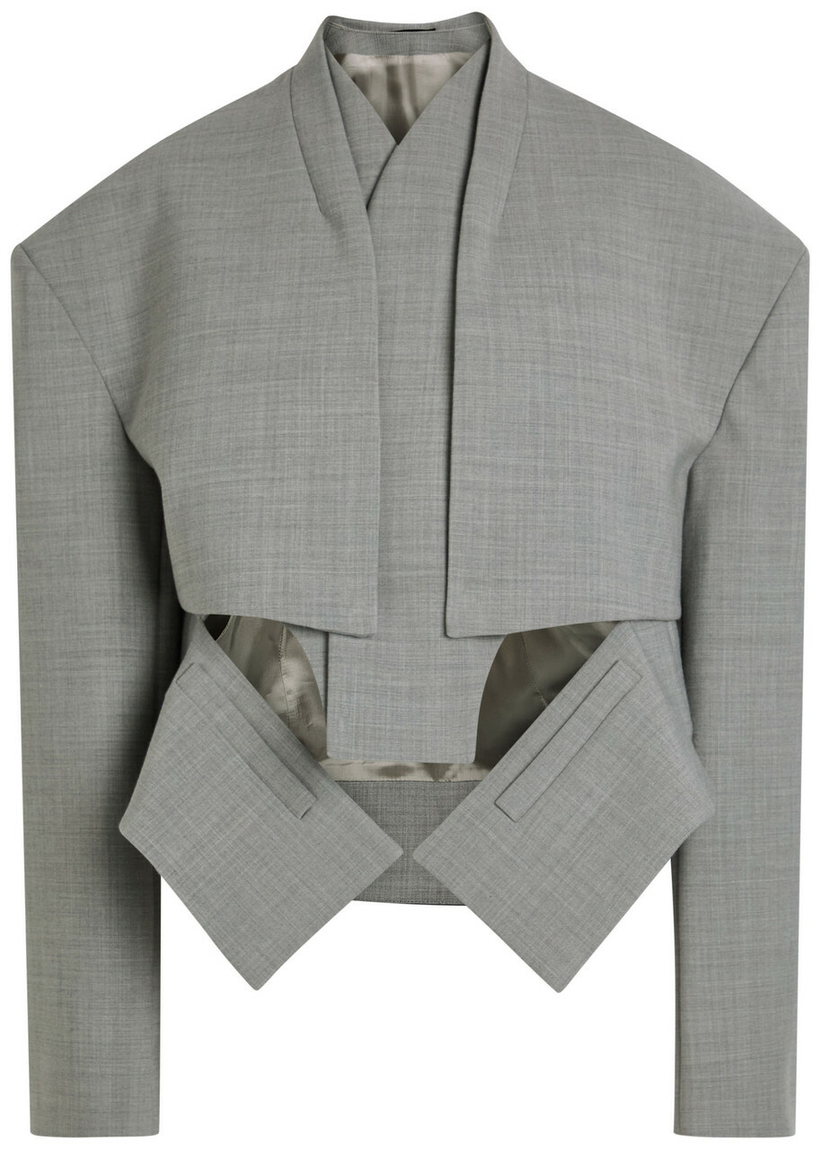 A.W.A.K.E Mode Cut-out Woven Jacket Grey