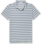 Onia - Shaun Striped Linen-Blend Polo Shirt - White