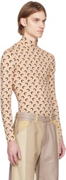 Marine Serre Tan Printed Turtleneck