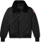 Canada Goose - Bromley Shearling-Trimmed Canvas Down Bomber Jacket - Men - Black