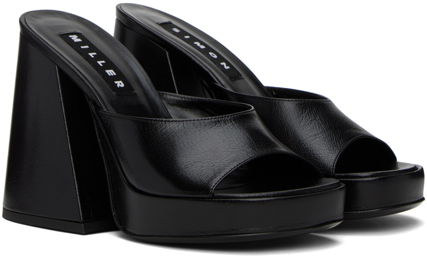 SIMONMILLER Black Slice Heeled Sandals