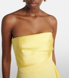 Solace London Kinsley draped strapless gown