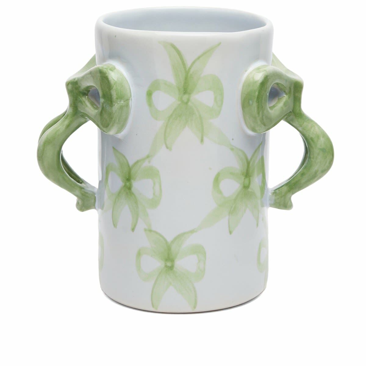 Damson Madder Women's Bow Bow Vase in Green Bow/Blue 