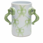 Damson Madder Women's Bow Bow Vase in Green Bow/Blue 