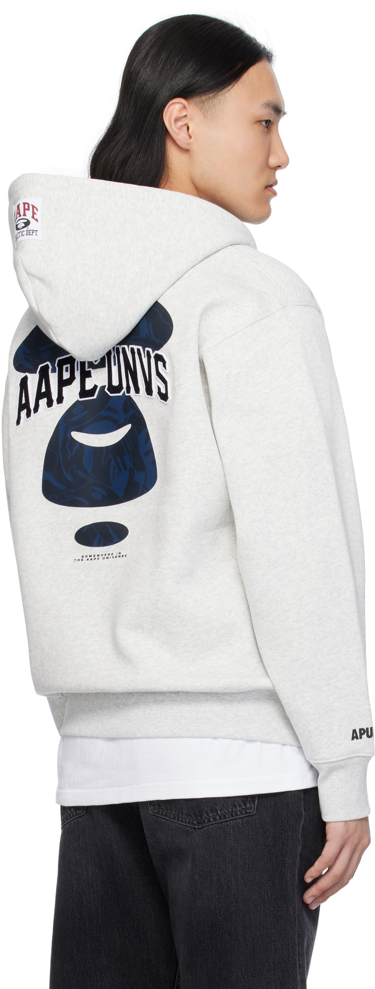 AAPE by A Bathing Ape Gray AAPE Injection Hoodie