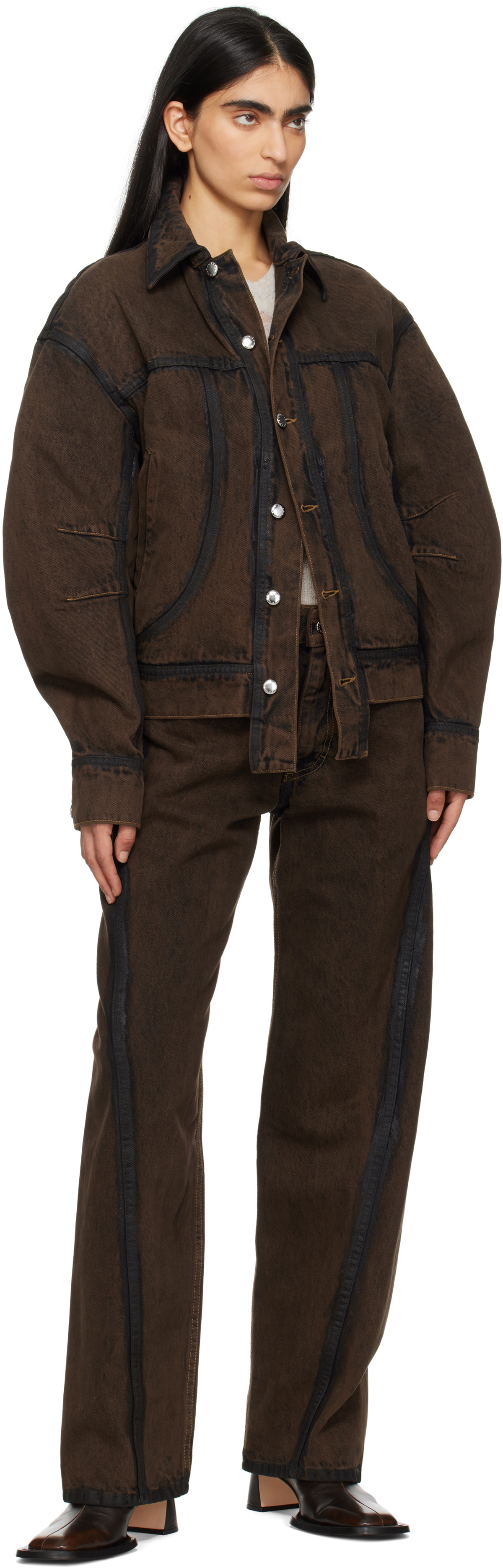 【関税込み】Eckhaus Latta ブラウン Bend ジーンズ Eckhaus Latta Brown Bend Jeans Eckhaus Latta