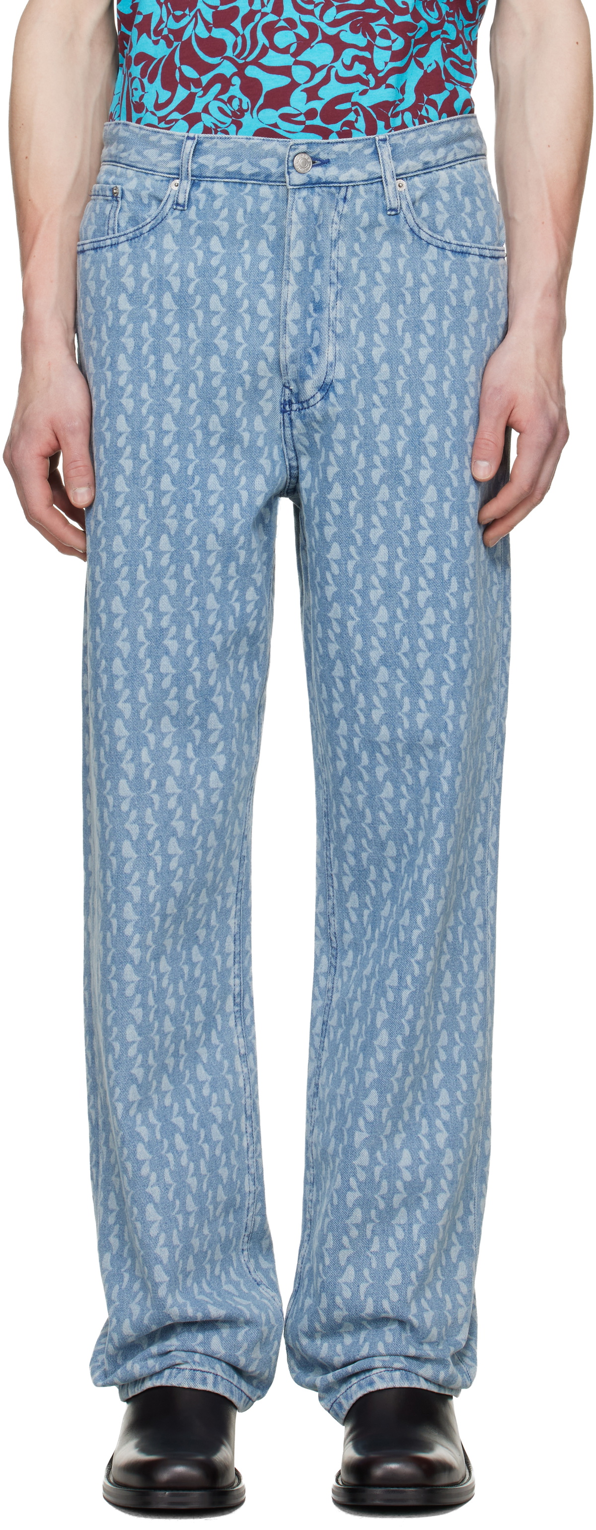 Dries Van Noten Navy Straight-Leg Jeans Dries Van Noten