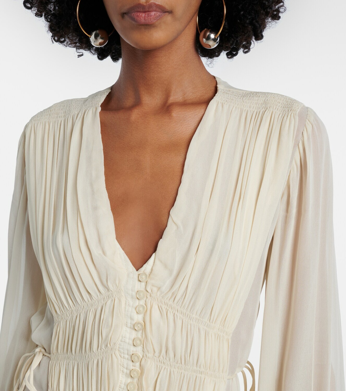 Marant Etoile Briane gathered muslin maxi dress