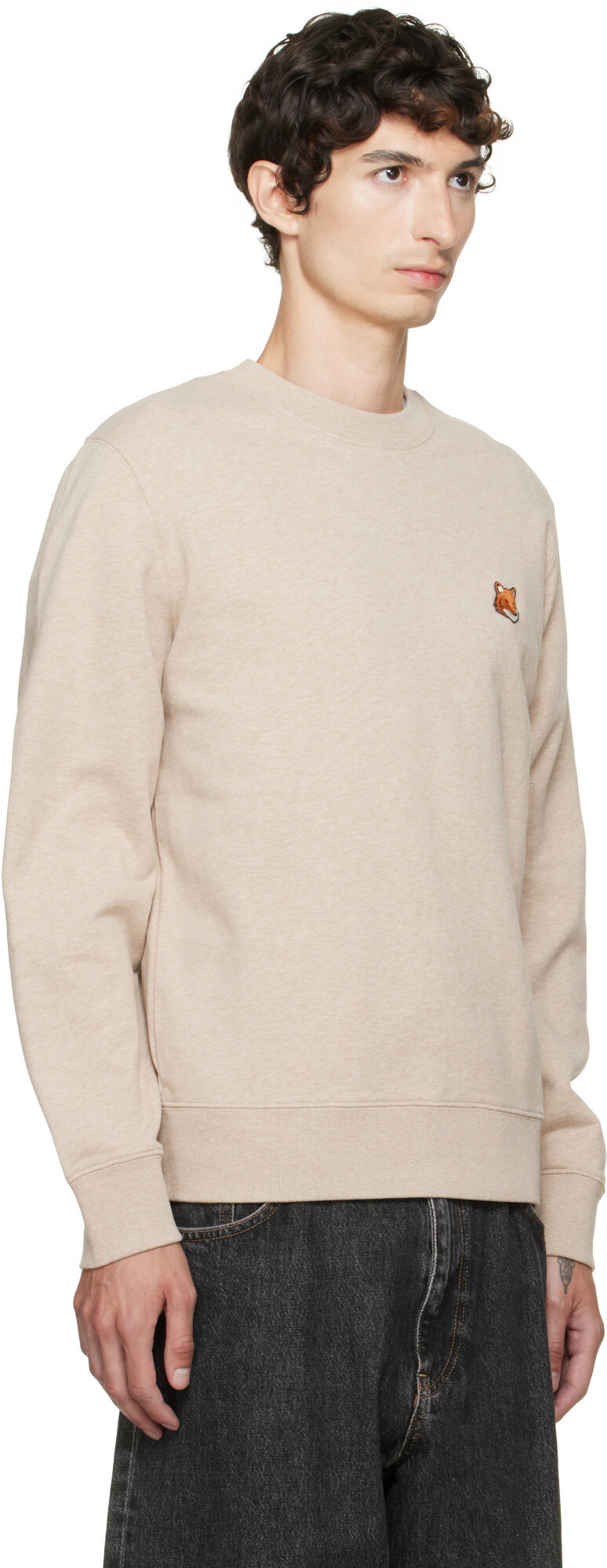Maison Kitsuné Beige Fox Head Sweatshirt