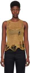 R13 Gold Distressed Tank Top