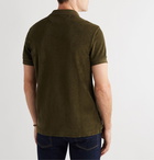 TOM FORD - Slim-Fit Logo-Embroidered Cotton-Terry Polo Shirt - Green