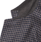 Kiton - Unstructured Houndstooth Wool, Silk and Linen-Blend Blazer - Blue