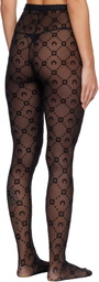 Marine Serre Black Moonogram Mesh Flock Tights