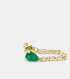 Anita Ko 18kt gold single earring with emerald and diamonds