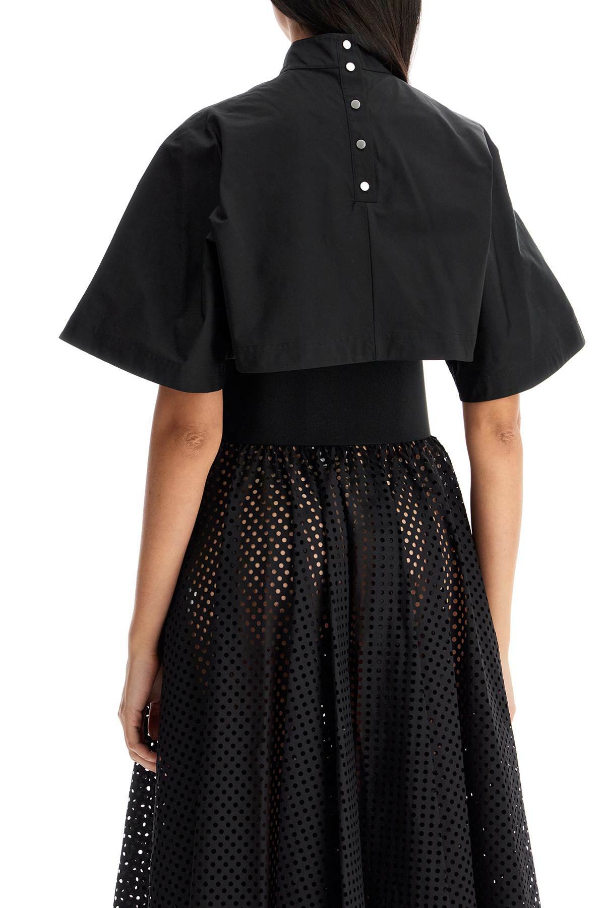 ALAIA high-neck poplin top with long sleeves Black ALAÏA