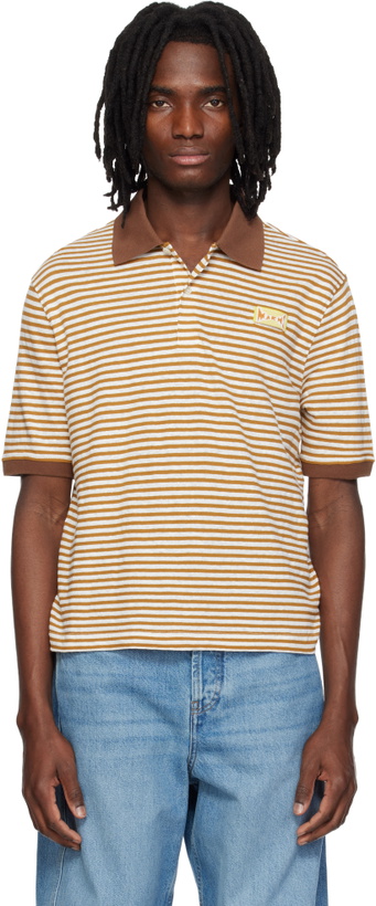 Photo: Marni Yellow Striped Linen Blend Polo