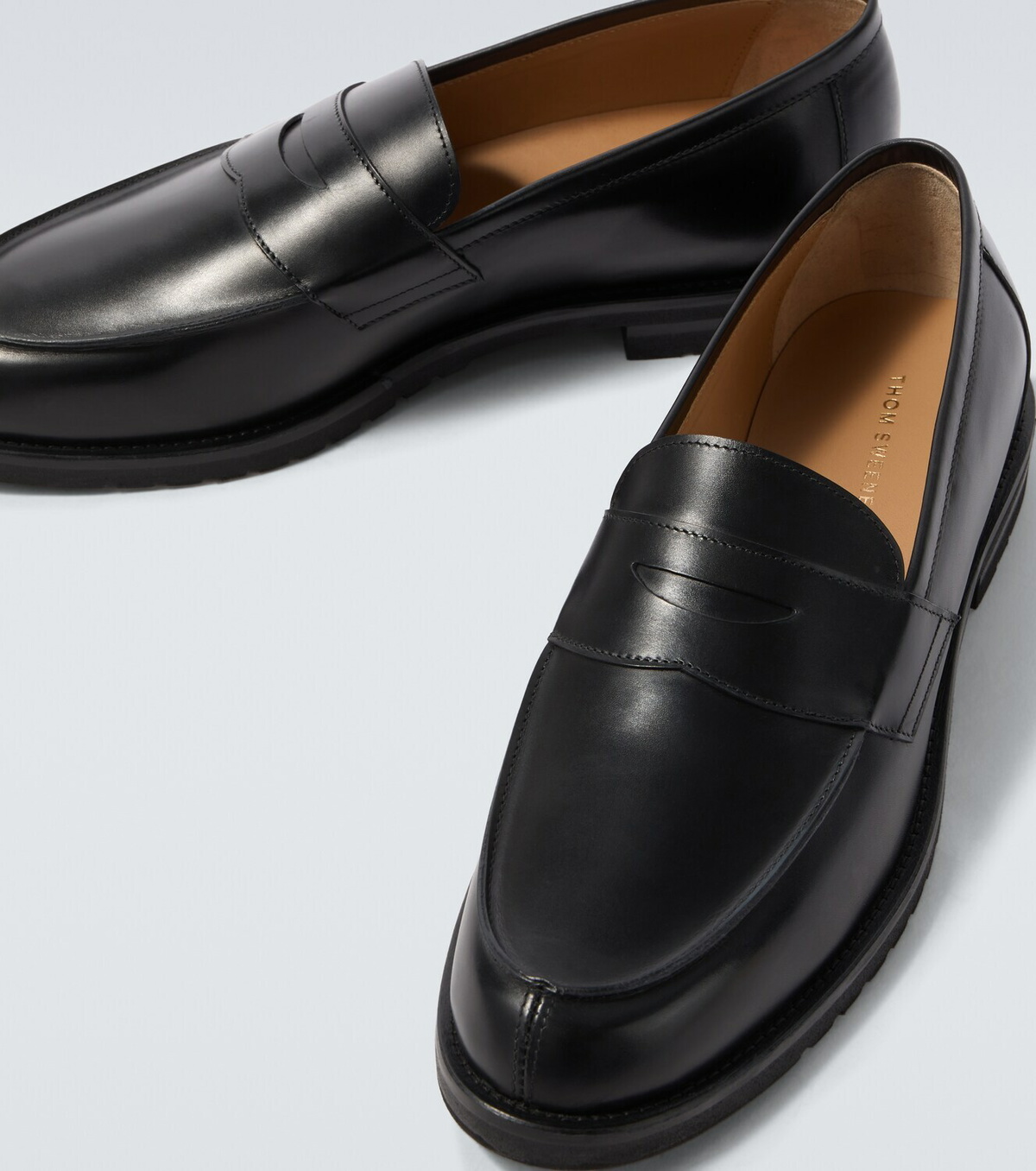 Thom Sweeney Leather penny loafers