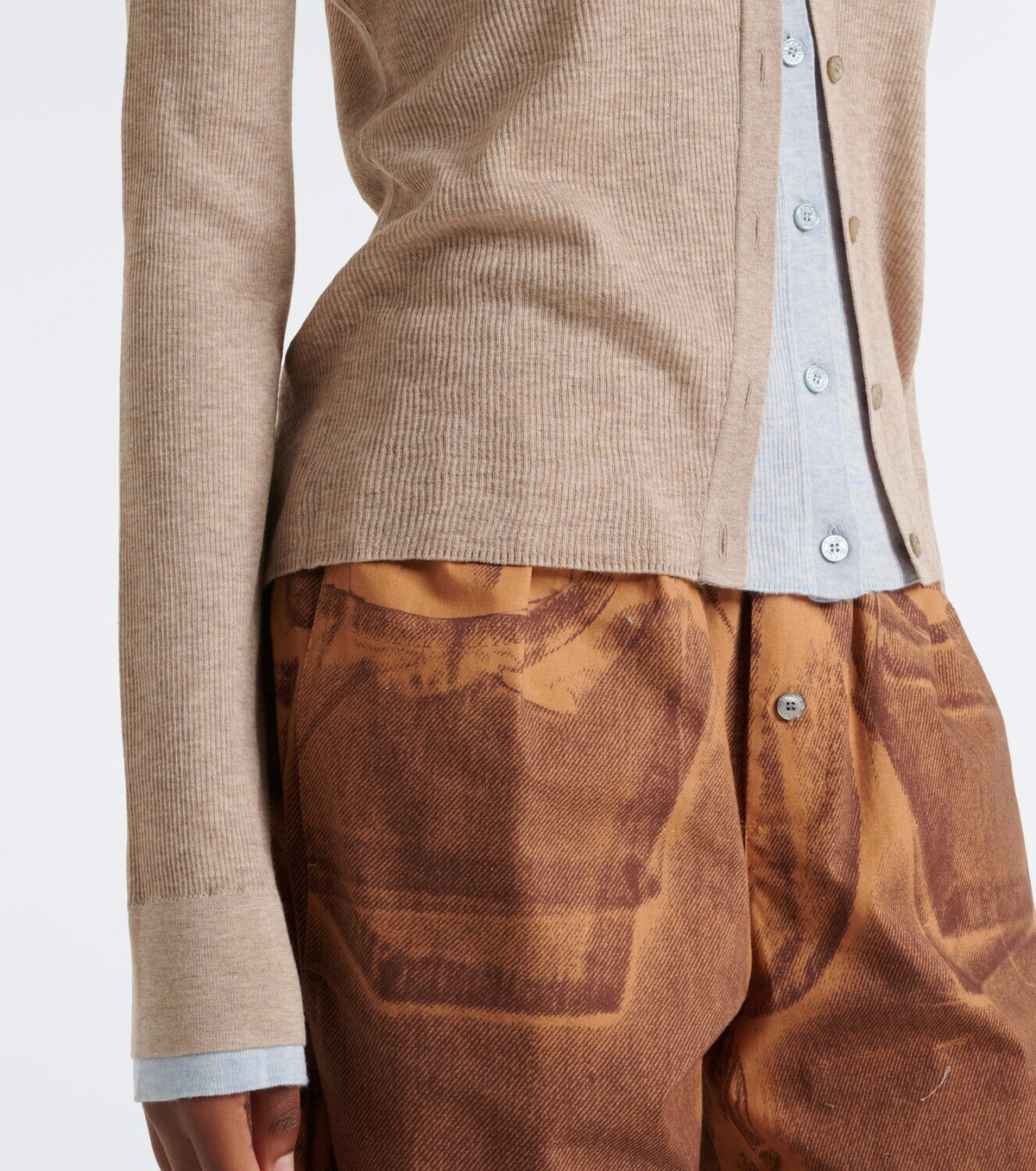 Acne Studios Layered silk and wool cardigan