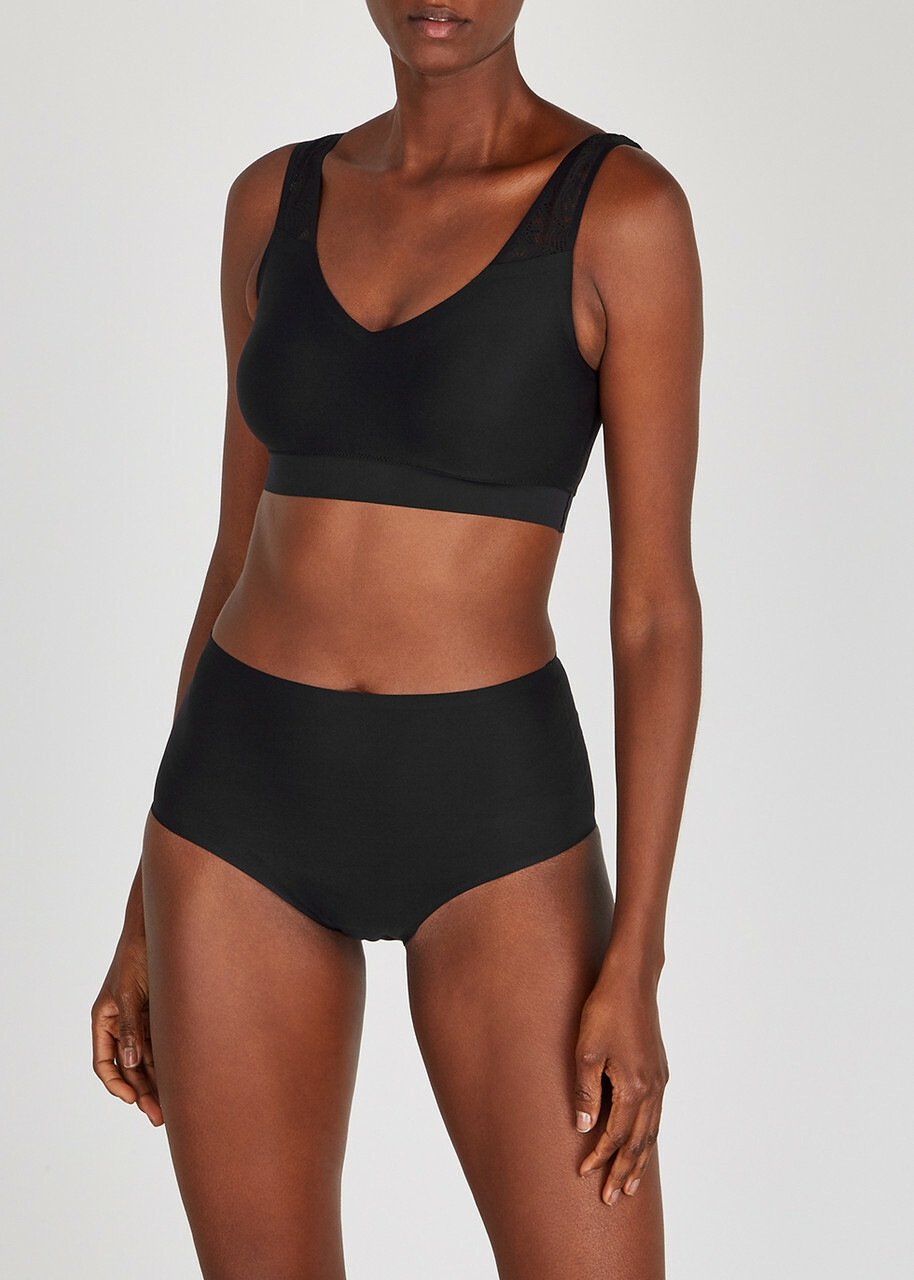 Chantelle Soft Stretch Lace-trimmed Bralette Black