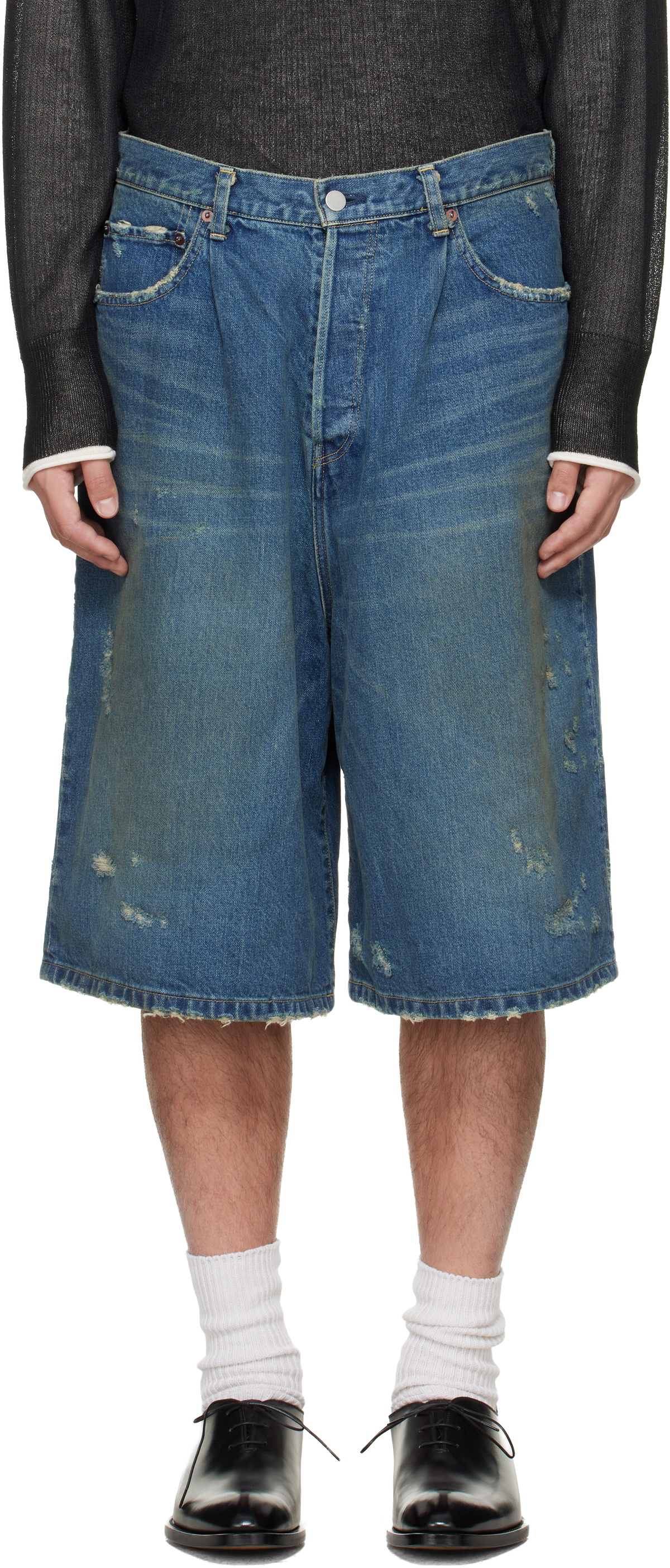 ssstein Blue Baggy Denim Shorts