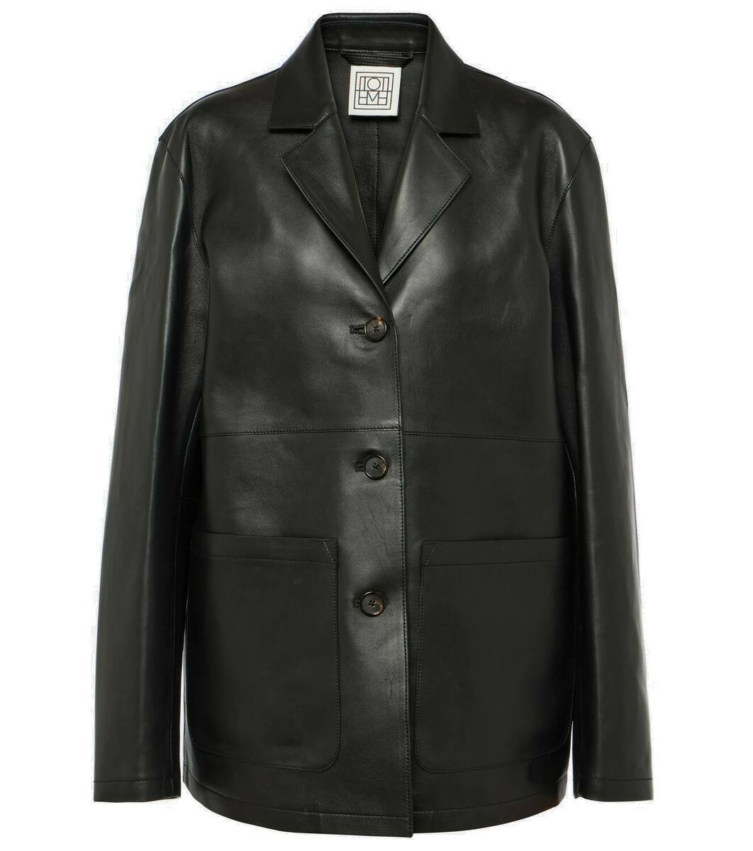 Camp Collar Cos Leather Overshirt Women's Boxy Chore Leather