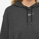 Nike Women's Revival Popver Hoody in Black Heather/White