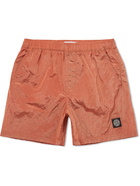 Stone Island - Mid-Length Logo-Appliquéd ECONYL Swim Shorts - Orange