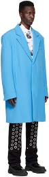 We11done Blue Polyester Coat