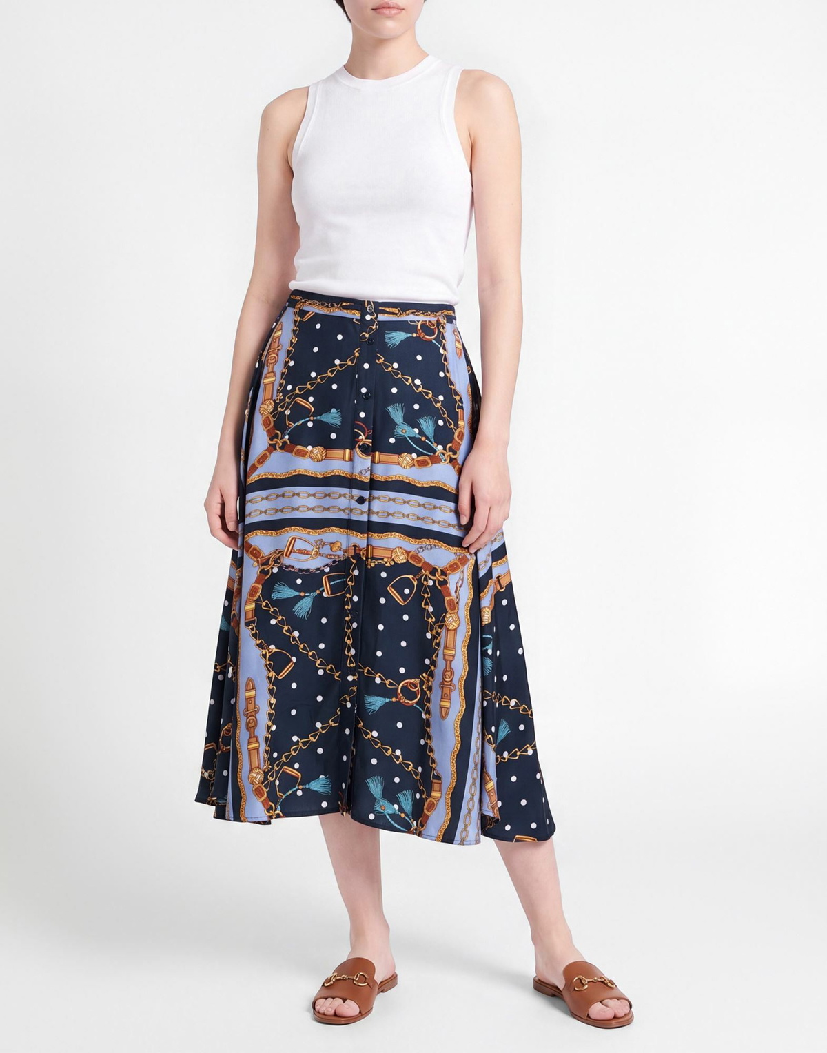 Maje Womens Midi skirt in Navy