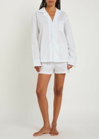 Skims Logo-embroidered Stretch-cotton Poplin Pyjama set White