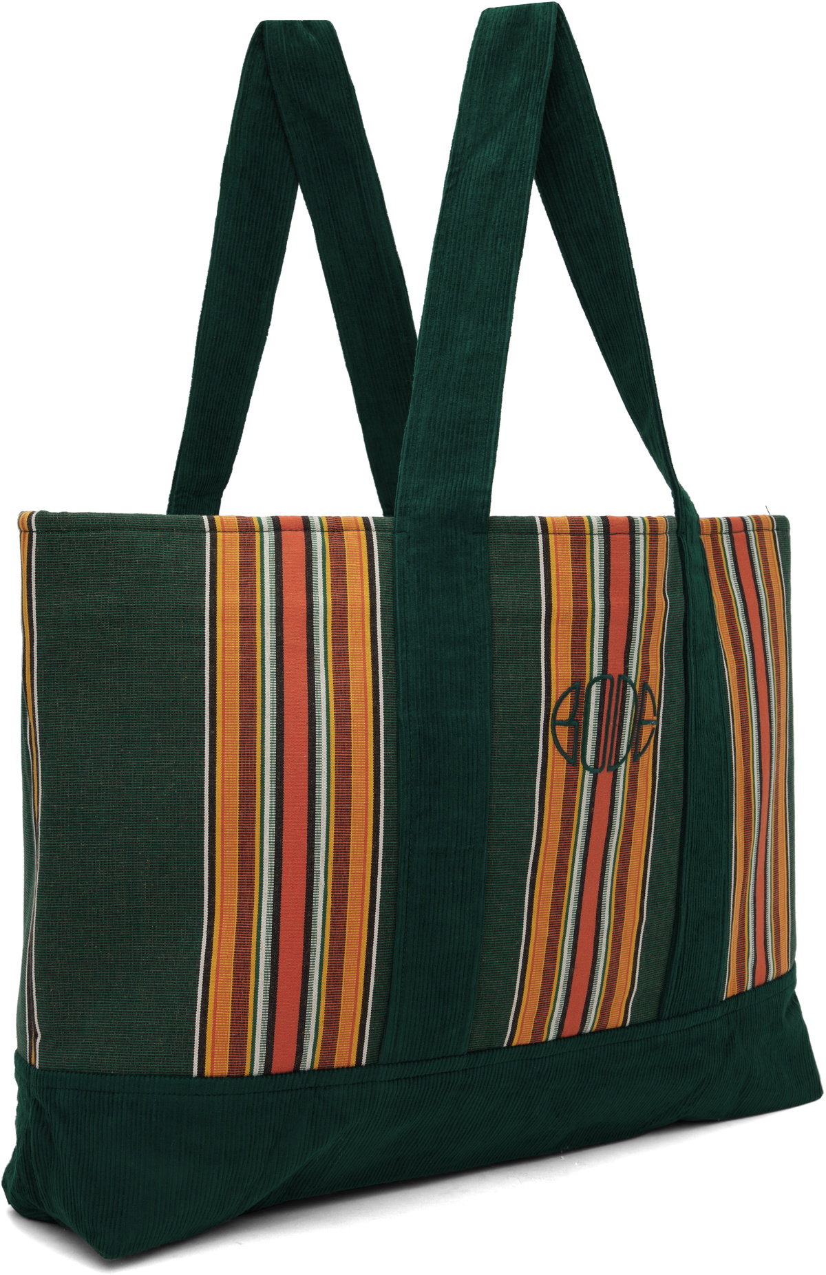 Bode Green Parakeet Stripe Tote