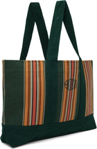 Bode Green Parakeet Stripe Tote