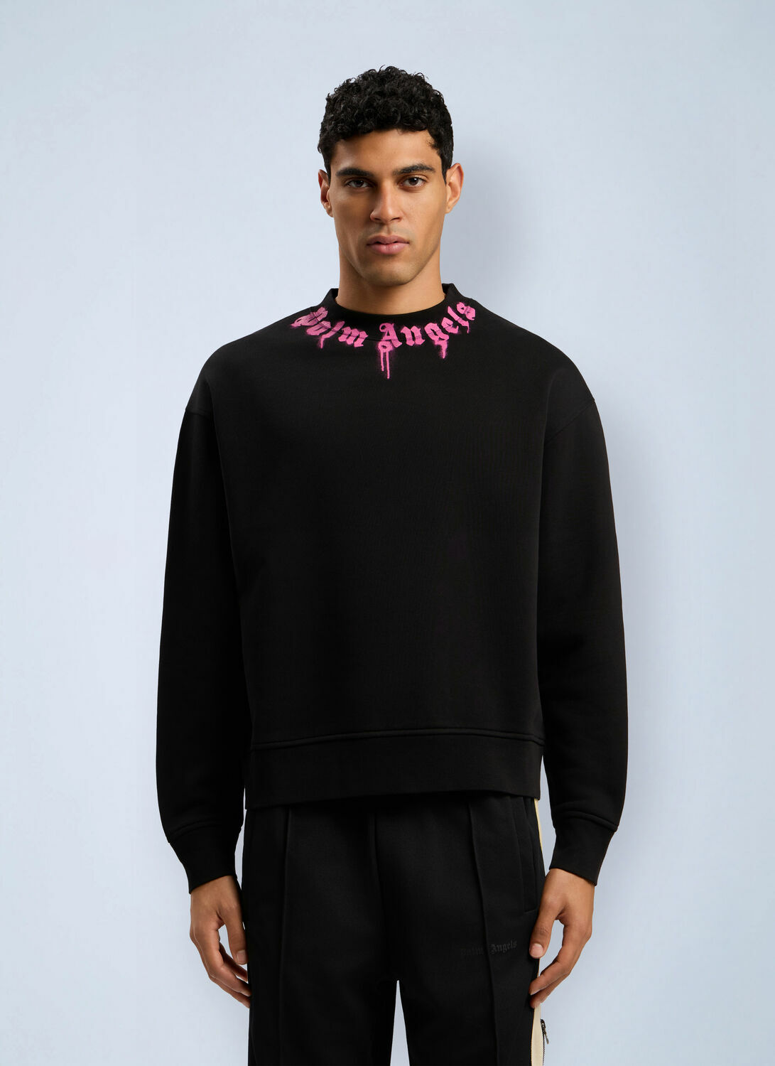 Palm Angels Neck Logo Crew Sweatshirt
