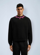 Palm Angels Neck Logo Crew Sweatshirt