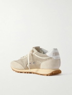 Golden Goose - Marathon Distressed Suede-Trimmed Printed Mesh Sneakers - Neutrals