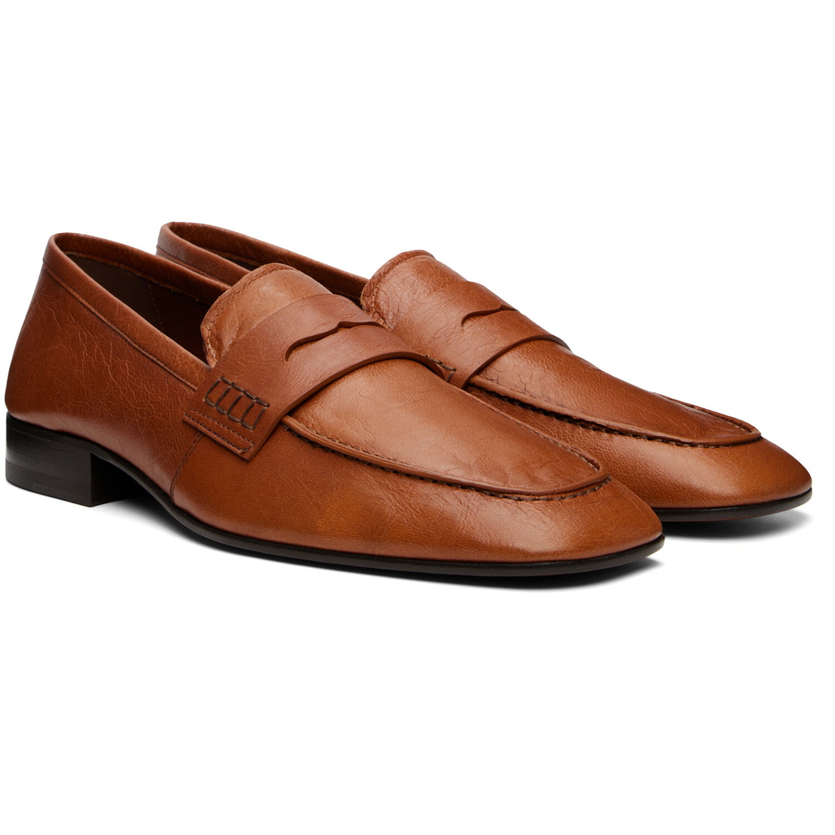 Dries Van Noten Tan Leather Loafers