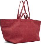 A.P.C. Red 'Le Drummer' Toile Tote