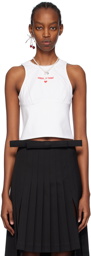 SHUSHU/TONG White Scalloped Tank Top